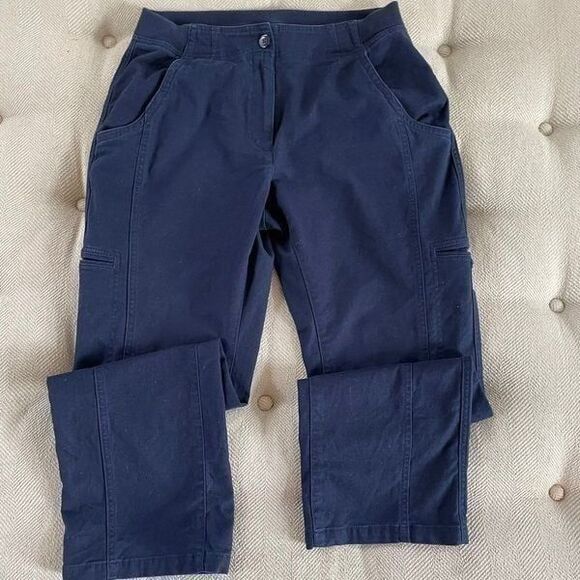 LL Bean Navy Blue Classic Fit Pants 10P Petite - Picture 5 of 8